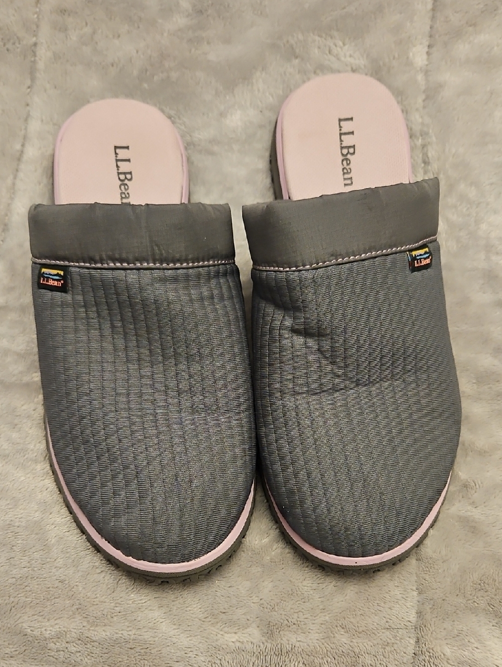 L.L.Bean Sz. 8 Gray Indoor Outdoor Slides Mules Clogs